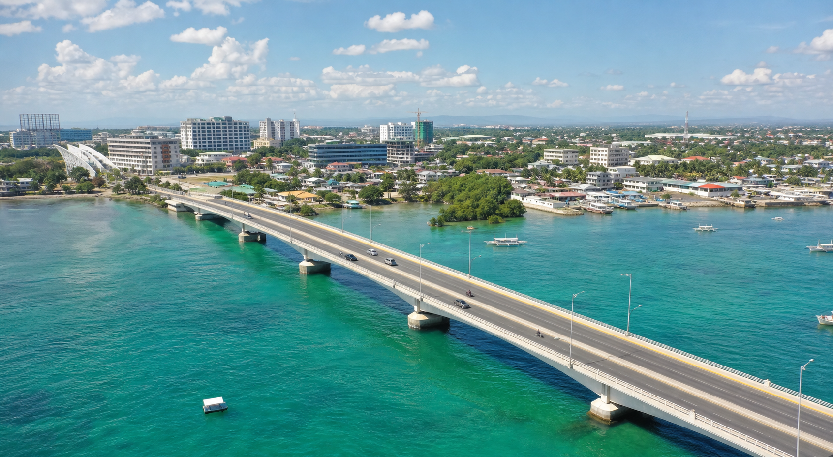 Cebu City business district skyline in the Philippines